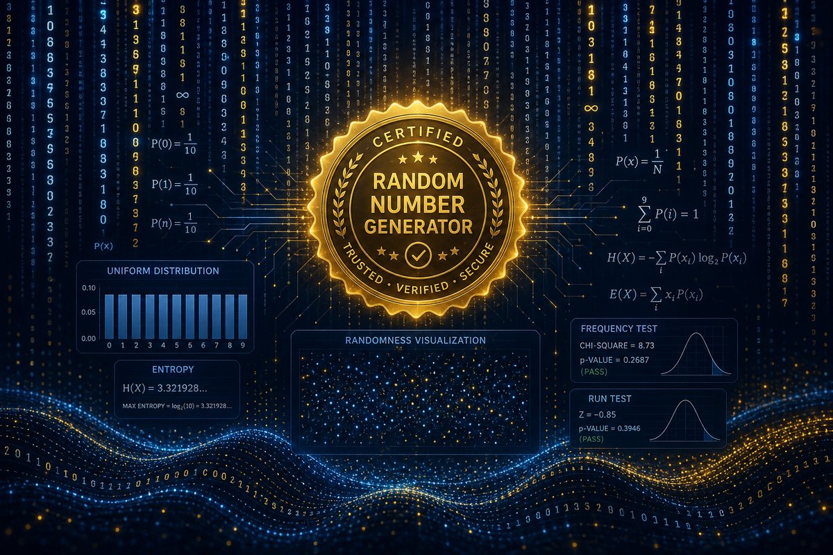 Random number generation visualization with digital data streams